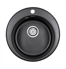 Кухонная мойка Paulmark Мойка GELEGEN 50, IT-GRANIT, PM404800-BL, черный гранит, D475 мм, Paulmark