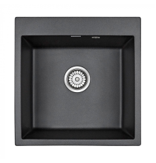 Кухонная мойка Paulmark Мойка KANTE 50, IT-GRANIT, PM105152-BL, черный гранит, 510х520, Paulmark