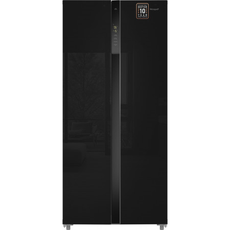 Отдельностоящий холодильник с инвертором Weissgauff WSBS 500 Inverter NoFrost Black Glass